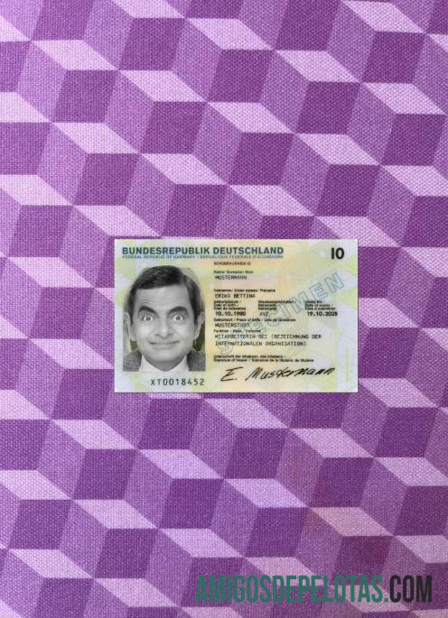 Germany Special ID Card 2024 Present olhar de foto frente modelo